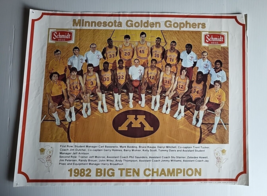 1982 Minnesota Gophers Basketball Team Poster - Trent Tucker - Schmidt Beer - £25.69 GBP