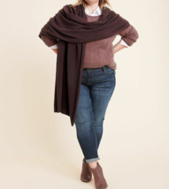 NWT New 100% Cashmere Scarf Wrap Ryllace Womens Dark Red Maroon Brick 100 X 28 - £334.78 GBP