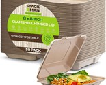 Clamshell Takeout Food Containers, [8X8&quot; 50-Pack] Heavy-Duty, 100% Compo... - $31.97