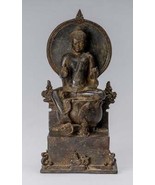 Antigüedad Indonesio Estilo Sentado Bronce Javanés Enseñanza Buda - - $2,010.86