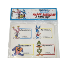 Vintage 1989 Tiny Toon Happy Birthday Name Tag Stickers New In Package - £18.98 GBP