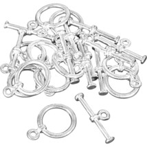 Bali Toggle Clasp Silver Plate Jewelry 19.5mm Approx 11 - £6.59 GBP