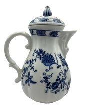 Vintage Vienna Woods Flora China Teapot with Lid Blue/White - $23.74