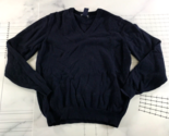Lands End Sweater Womens Small 6-8 Navy Blue Long Sleeve V Neck Lambswool - $25.73