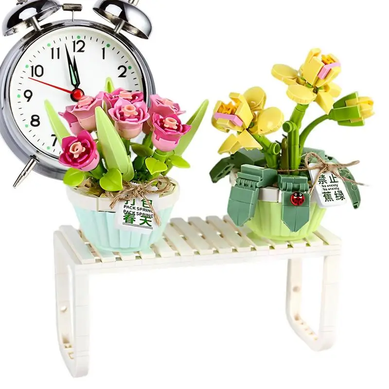DIY Bouquet Building Blocks Mini Flower Assembled Building Block Toy Bonsai - £50.06 GBP+