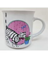 1985 Chadwick Miller Summer Theme Mauve Bowtie Cat Coffee Mug W2 - £11.98 GBP