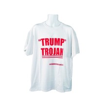 Trump Tshirt Short Sleeve Unisex Mens Womens T shirt Large 30&quot; L White Crew Neck - £3.73 GBP