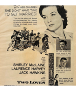 1961 Two Loves Movie Advertisement Shirley MacLaine MGM Harvey Hawkins F... - $41.81 CAD