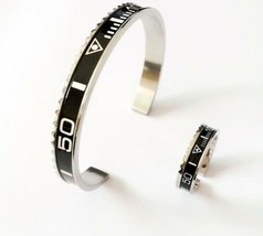 Digital SpeedoMeter Steel Bracelet &amp; Ring SET !! Free Pouch, Box &amp; Rope bracelet - £28.94 GBP