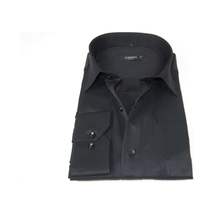 Men's Shirt By CASILA Turkey Cotton Blend Long Sleeves 502000-02 Black image 3