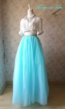 TURQUOISE BLUE Tulle Maxi Skirt Wedding Party Puffy Custom Plus Size Tutu Skirt image 1