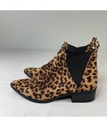 Mylu Pointy Toes Leopard Ankle Booties Women Size 7 Textile Upper - £43.32 GBP