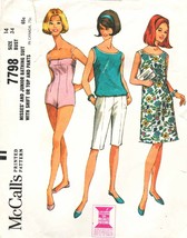 Misses' Swim Suit, Shift, Top & Pants Vintage 1965 Mc Call's Pattern 7798 Size 14 - $15.00