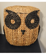 Owl Laundry Basket Hamper Bamboo Natural Reed Removable Lid FREE SHIPPING - £56.74 GBP