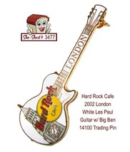 Hard Rock Cafe 2002 London White Les Paul Guitar  w/ Big Ben 14100 Trading Pin - £11.92 GBP