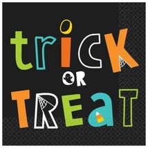 Trick or Treat Luncheon Napkins 16 Ct Candy Corn Spiderweb - £3.73 GBP