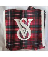 Victoria’s Secret Christmas Red Plaid Flannel Tote Purse Bag Sherpa Trim... - $37.95