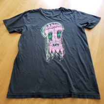 Puff Nemesis Pink Skull Ghost Print T-Shirt Punk Grey (Adult Size Medium) - $11.83