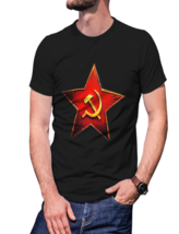 CCCP Soviet Union Russian  Black T-Shirt Tees For Men - $19.99