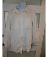 AMERICAN EAGLE Off White Corduroy Button up Blouse Balloon Sleeves Size ... - $20.90