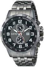 NEW August Steiner AS8153BK Men&#39;s Swiss Month Date GMT Black Dial Gunmetal Watch - £37.24 GBP