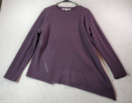 Rachel Roy Sweater Womens Size Large Purple Long Sleeve Round Neck Side Zipper - £12.25 GBP