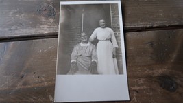 Vintage Black and White Photo 5.5&quot; Post card 2 Women Front Porch - £2.48 GBP