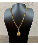 Our Lady of Guadalupe Citrine Pendant Necklace | Handmade Spiritual Jewe... - $857.47 MXN