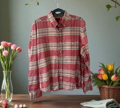 J Crew Plaid Flannel Shirt Mens SIZE Large Slim Fit Button down Long Sleeve - €17,17 EUR
