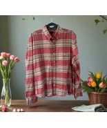 J Crew Plaid Flannel Shirt Mens SIZE Large Slim Fit Button down Long Sleeve - $19.79