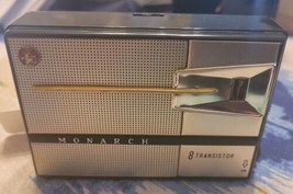 Vintage 1960 Monarch 8 Transistor Radio w/Carrying Case Model 800 Japan ... - £37.03 GBP