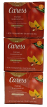 9 Bars Caress Mango &amp; Almond Oil Rejuvenating Bar Soap 3.15 Oz. Each  - £23.94 GBP