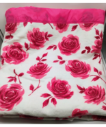 VTG BEACON BLANKET 72” x 90” SLUMBER ROSE Pink &amp; Red Floral Twin Full Gr... - $587.13 MXN