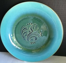 Sparta Ceramic Company Romany Spartan Turquoise Aqua Glazed Plate United States - £12.99 GBP