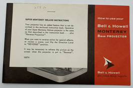 Bell & Howell Monterey 8mm Movie Projector Owners Manual Guide Instruction Book - $10.40