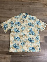 Edwards Hawaiin Shirt Men’s Size M Beige and Blue - £5.82 GBP