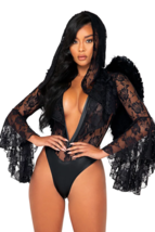 Roma Costume | Dark Angel Diva 1pc Bodysuit Costume, Black - £46.41 GBP
