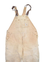 Vintage Carhartt Canvas Bib Overalls Mens 44x24 Distressed Workwear Quil... - £37.24 GBP