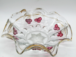 Vintage Mosser Glass Old Northwood Cherry Ware Cable Scallop Edge Candy Bowl 11&quot; - £11.86 GBP
