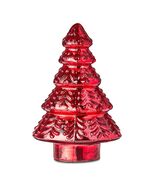 Glass Christmas Tree Tabletop Decoration, Red, 7&quot; - $17.78