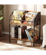 250 LP Vinyl Record Storage Holder Rack Wooden Display Table Books Album... - $101.97