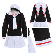 Cardcaptor Sakura Kinomoto Sakura Cosplay Costume Girl School Uniform +Hat - £38.55 GBP