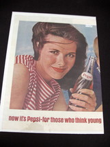Vintage Pepsi Cola Full Page Color Advertisement - 1964 Pepsi Cola Color Ad - £11.71 GBP