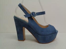 Nara Shoes Size 7.5 Eur 38 GALIA Blue Suede Platform Sandals New Womens ... - £100.59 GBP