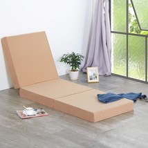 Trifold Memory Foam Topper, Single, 4&quot; Olee Sleep, Beige. - £83.86 GBP