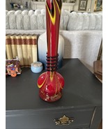 Exceptional 14&quot; Tall Vase Black Yellow Red Blue Spiral White Inside Art ... - $1,355.00 MXN
