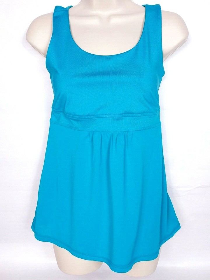 Z By Zella Women Racerback Tank Top Small Athletic Teal Shelf Bra Sleeve... - $13.86