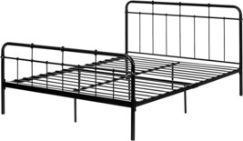 South Shore Gravity Metal Platform Bed, Queen, Black - £252.59 GBP