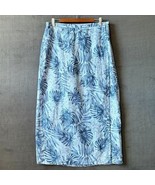 Jones New York Linen Long Wrap Skirt Blue Floral - Women&#39;s Size 14 - $699.36 MXN