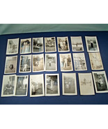 Vintage 21 small photo picture snapshots black and white 1950 - 1960s pe... - $19.75